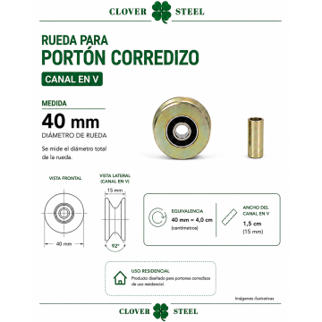 RUEDA DE  40MM EN V