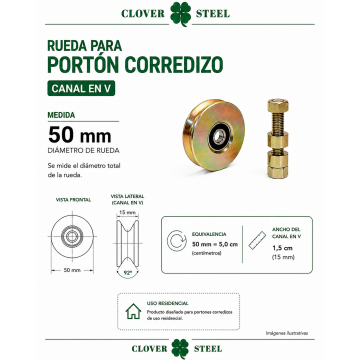 RUEDA DE 50MM EN  V