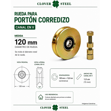 RUEDA DE 120 MM EN V
