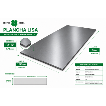 PLANCHA LISA DE 3/16"