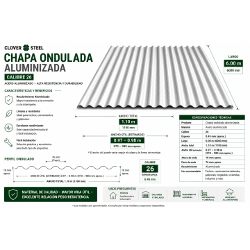 CHAPA ONDULADA DE 6 MTRS