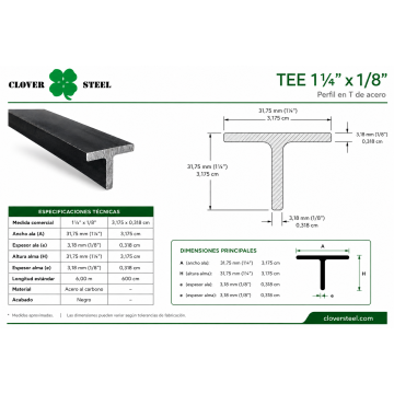 TEE 1¼x⅛