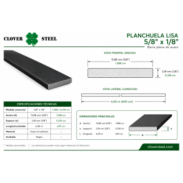 PLANCHUELA ⅝x⅛
