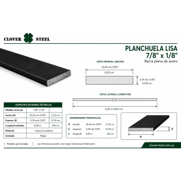 PLANCHUELA ⅞x⅛