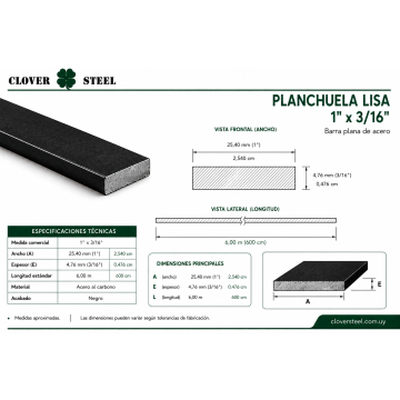 PLANCHUELA 1x ³/¹⁶