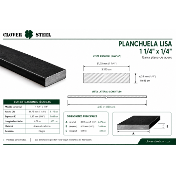 PLANCHUELA 1¼X¼
