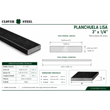 PLANCHUELA 3x¼