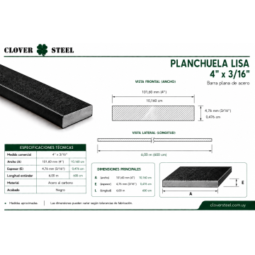 PLANCHUELA 4X³ᐟ¹⁶