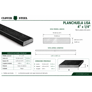 PLANCHUELA 4x¼