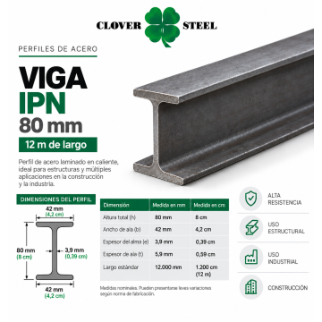 VIGA IPN 80 MM (12 metros )